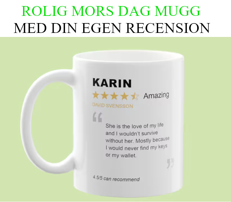 Rolig mors dag mugg med personlig recension - Tips på morsdagspresent
